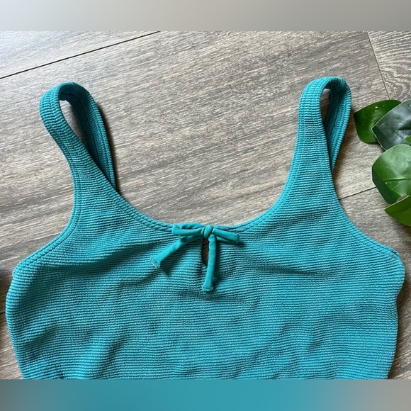 Roxy juniors’ ribbed one piece teal swimsuit - Picture 2 of 6